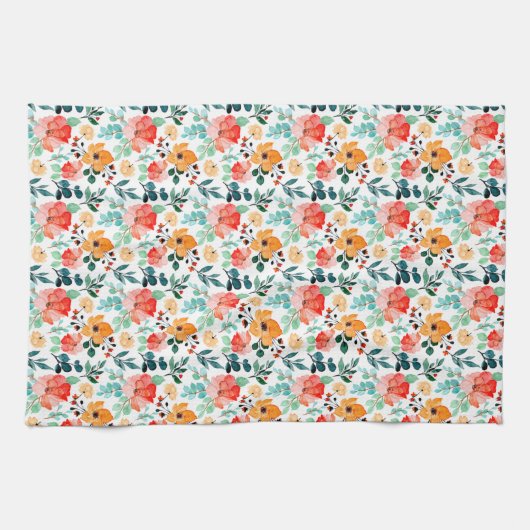 Farbige Wildblume Mixed Floral Muster Geschirrtuch (Horizontal)