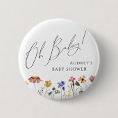 Farbige Wildblume Oh Baby Button (Vorderseite)