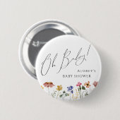 Farbige Wildblume Oh Baby Button (Vorne & Hinten)