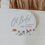 Farbige Wildblume Oh Baby Button<br><div class="desc">Diese farbenfrohe Wildblume-oh-Baby-Taste ist perfekt für Ihre einfache, skurrile, boho Regenbogensommerdusche. Die hellen, zauberhaften Rosa-, Gelb-, Orange- und Goldfloralen verleihen diesem Produkt das Gefühl eines minimalistischen, eleganten und Vintagen Hippie-Frühlinggartens. Das moderne Design ist künstlerisch und zart und zeigt eine klassische erdige Wiese in Aquarell. Egal, für welchen Blickwinkel Sie sich...</div>
