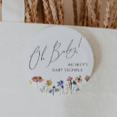 Farbige Wildblume Oh Baby Button