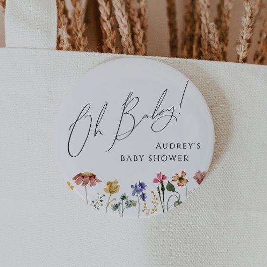 Farbige Wildblume Oh Baby Button