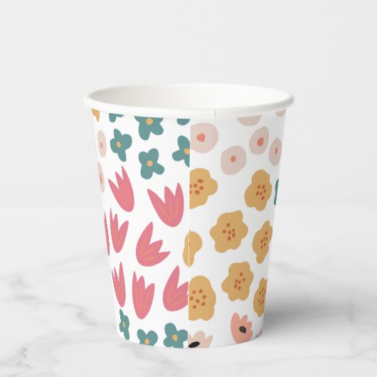 Farbige Wildblume Papier Cups Pappbecher (Rechts)