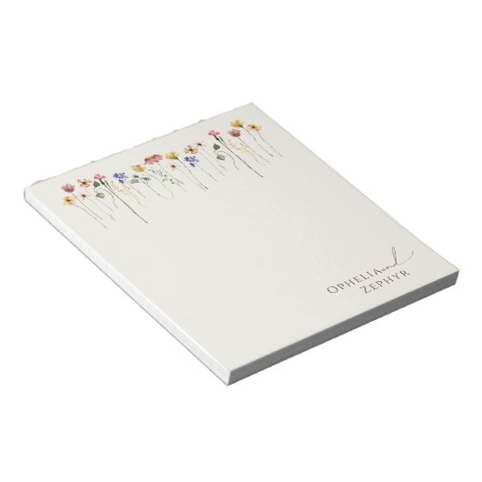 Farbige Wildblume Personalisiert Note Pad Notizblock (angewinkelt)