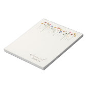 Farbige Wildblume Personalisiert Note Pad Notizblock (Rotiert)