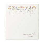 Farbige Wildblume Personalisiert Note Pad Notizblock (Vorderseite)