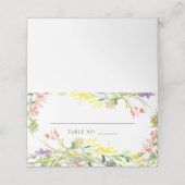 Farbige Wildblume Platzkarte (Außenseite Aufgefaltet)
