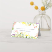 Farbige Wildblume Platzkarte (Vorderseite)