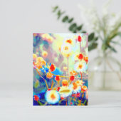 Farbige Wildblume Postkarte (Stehend Vorderseite)