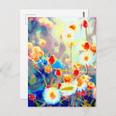 Farbige Wildblume Postkarte (Vorne/Hinten)