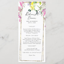 Farbige Wildblume Probe Dinner Menü