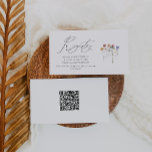 Farbige Wildblume QR-Code Baby Registry Begleitkarte<br><div class="desc">Diese farbenfrohe Wildblume QR Code Baby Registry Einschließkarte ist perfekt für Ihre einfache, skurrile, boho Regenbogen Sommer Babydusche. Die hellen, zauberhaften Rosa-, Gelb-, Orange- und Goldfloralen verleihen diesem Produkt das Gefühl eines minimalistisch eleganten Vintagen Hippie-Frühlingsgartens. Das moderne Design ist künstlerisch und zart und zeigt eine klassische erdige Wiese in Aquarell....</div>