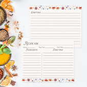 Farbige Wildblume Rezeptkarte für Wasserfarben