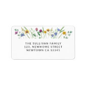 Farbige Wildblume Rücksendeadresse Adressaufkleber (Vorne)