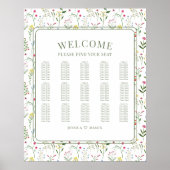 Farbige Wildblume rustikale Hochzeitskarte Poster (Vorne)