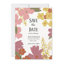 Farbige Wildblume Save the Date