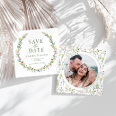 Farbige Wildblume Save the Date Foto Einladung