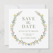 Farbige Wildblume Save the Date Foto Einladung (Vorderseite)