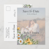 Farbige Wildblume Save the Date Foto Postkarte (Vorne/Hinten)