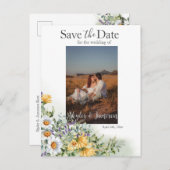 Farbige Wildblume Save the Date Foto Postkarte (Vorne/Hinten)