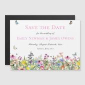 Farbige Wildblume Save the Date Magneteinladung (Vorne/Hinten)