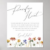 Farbige Wildblume Schnuller Hunt Sign Poster (Vorne)