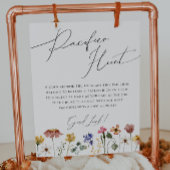 Farbige Wildblume Schnuller Hunt Sign Poster