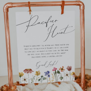 Farbige Wildblume Schnuller Hunt Sign Poster