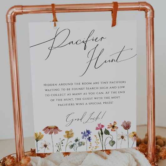 Farbige Wildblume Schnuller Hunt Sign Poster