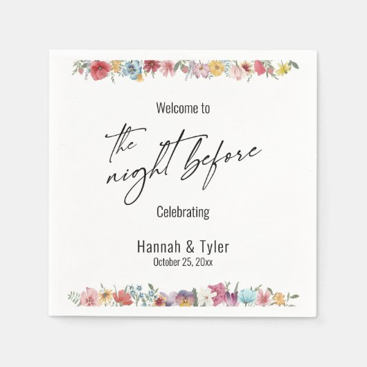 Farbige Wildblume Serviette (Vorderseite)