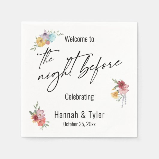 Farbige Wildblume Serviette (Vorderseite)