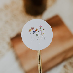 Farbige Wildblume Umschlag Aufkleber