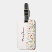 Farbige Wildblume Wasserfarben Sommer Blumen Gepäckanhänger (Vorderseite vertikal)