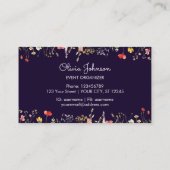 Farbige Wildblume Wasserfarben Sommer Blumen Visitenkarte (Rückseite)