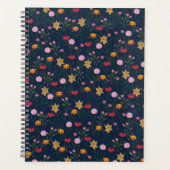 Farbige Wildblume Watercolor Blaues Design Planer (Vorderseite)