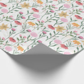 Farbige Wildblume Watercolor-Design Geschenkpapier (Ecke)