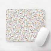 Farbige Wildblume Watercolor-Design Mousepad (Mit Mouse)