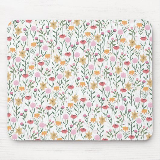Farbige Wildblume Watercolor-Design Mousepad (Vorne)