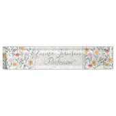Farbige Wildblume Watercolor-Design Namensplakette (Vorderseite)