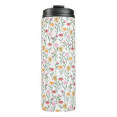 Farbige Wildblume Watercolor-Design Thermosbecher (Vorderseite)