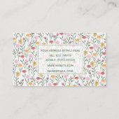 Farbige Wildblume Watercolor-Design Visitenkarte (Rückseite)