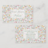 Farbige Wildblume Watercolor-Design Visitenkarte (Vorne/Hinten)