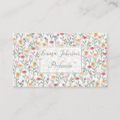 Farbige Wildblume Watercolor-Design Visitenkarte (Vorderseite)