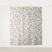 Farbige Wildblume Watercolor-Design Wandteppich (Vorderseite)