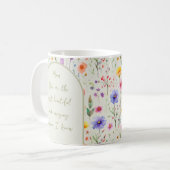 Farbige Wildblume Whimsical Letting Soft Green Kaffeetasse (Vorderseite Links)