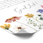 Farbige Wildblume wie groß ist Mama's Bauch Poster (Ecke)