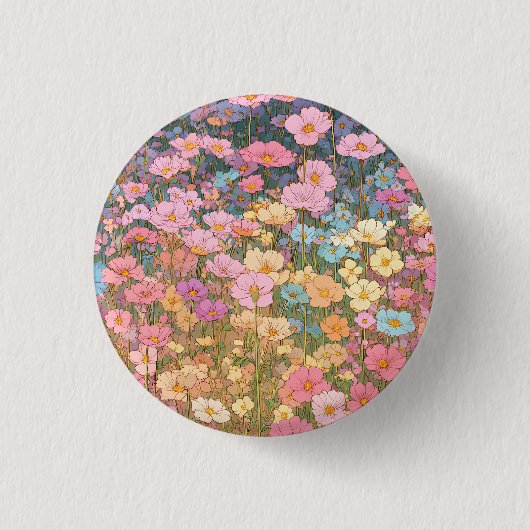 Farbige Wildblumen 1 Button (Vorderseite)
