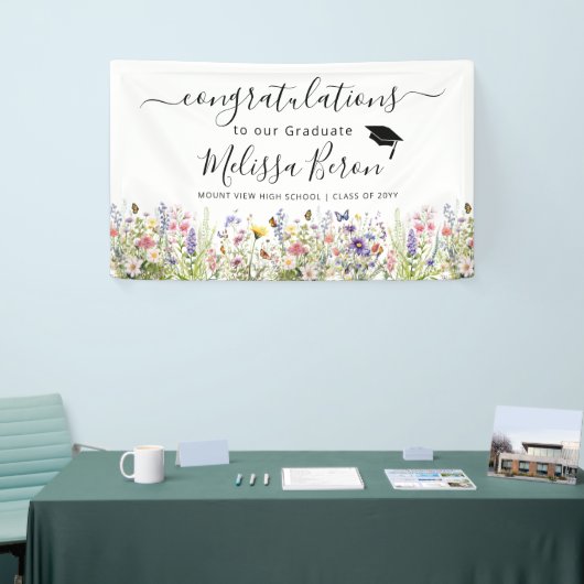 Farbige Wildblumen Abschluss Banner (Messeveranstaltung)