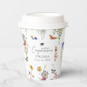 Farbige Wildblumen Abschluss Pappbecher (Vorderseite)