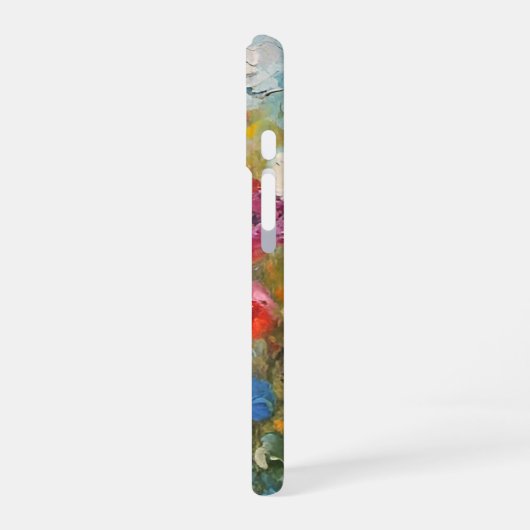 Farbige Wildblumen Abstrakt iPhone 16 Hülle (Linke Seite)
